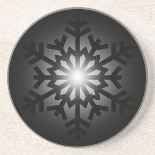 Twinkling Black Snowflake Coaster