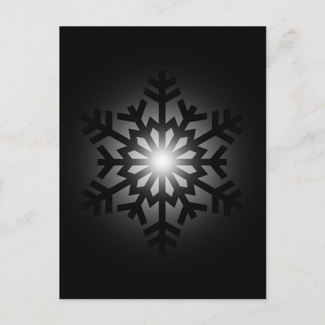 Twinkling Black Snowflake Postcard (Front)