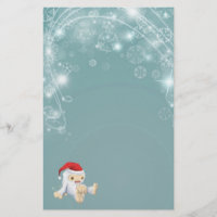 Twinkling Blue Christmas Paper with Yeti Toy