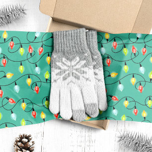 Twinkling Christmas Lights Holiday Pattern Tissue Paper