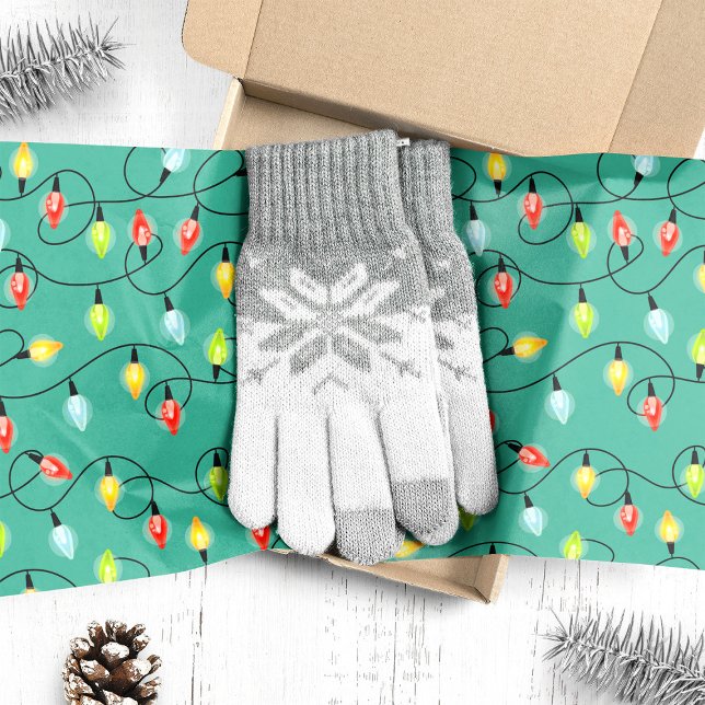 Twinkling Christmas Lights Holiday Pattern Tissue Paper (Creator Uploaded)