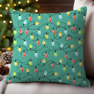 Twinkling Christmas Lights Pattern  Cushion
