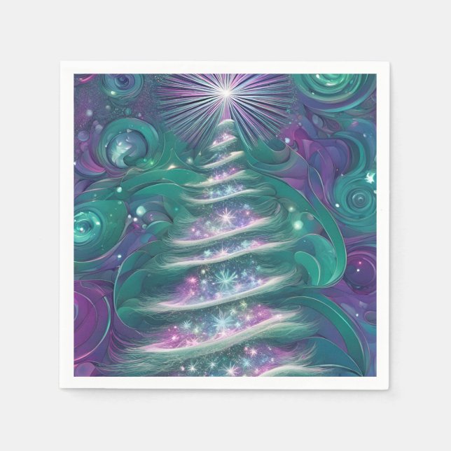 Twinkling Christmas Tree Napkin (Front)