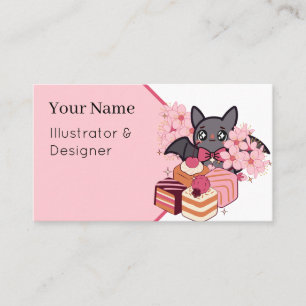 Twinkling Eyes Bat and Cake Selection Business Card
