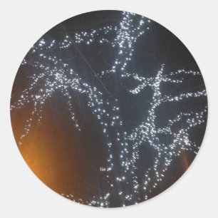 Twinkling Holiday Lights Christmas Tree NYC Classic Round Sticker
