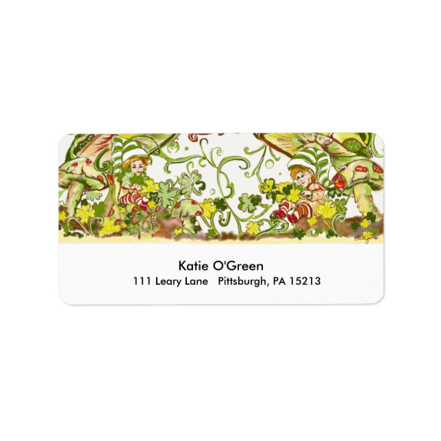 Twinkling Irish Leprechauns Address Labels (Front)