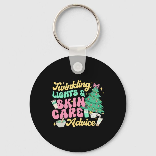 Twinkling Lights &amp; Skin Care Advice  Key Ring (Front)