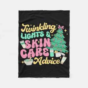 Twinkling Lights And Skin Care Advice Fleece Blanket