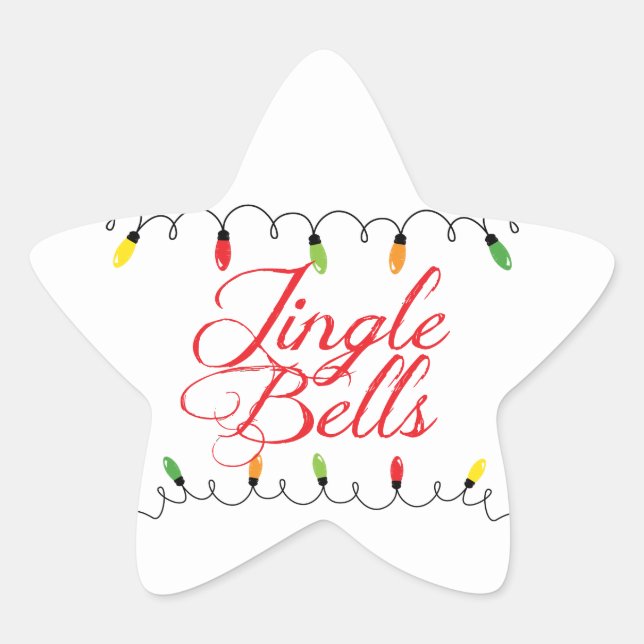 Twinkling Lights Christmas Holiday Star Stickers (Front)