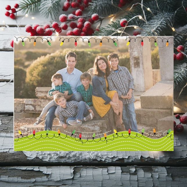 Twinkling Lights Customised Holiday Photo Card (Creator Uploaded)