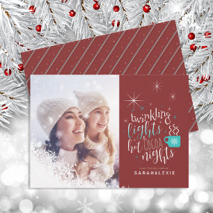 Twinkling Lights Hot Cocoa Nights One Photo ID593 Invitation