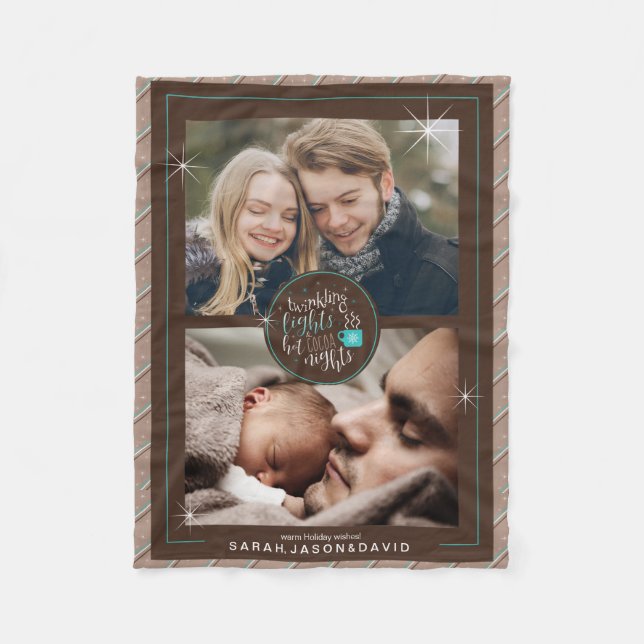 Twinkling Lights Hot Cocoa Nights Two Photo ID593 Fleece Blanket (Front)