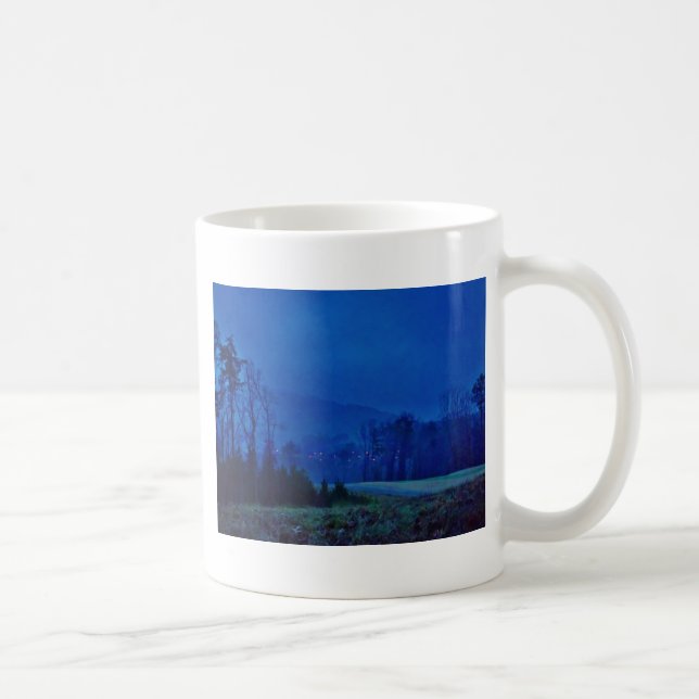 Twinkling Lights in a Blue Mountain Mist Coffee Mug (Right)