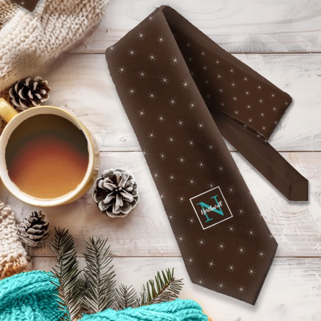 Twinkling Lights Pattern Monogram ID594 Tie (Creator Uploaded)