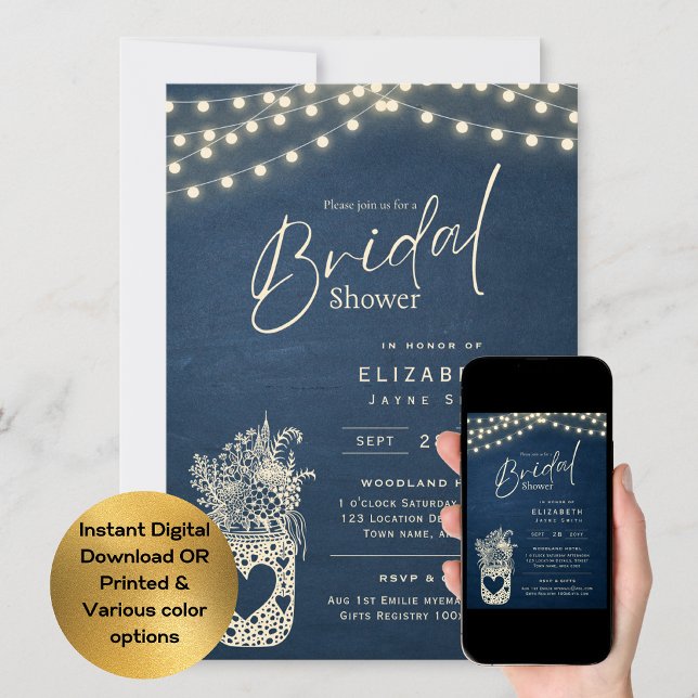 Twinkling Lights | Rustic Barn Woodland Wedding    Invitation (Creator Uploaded)