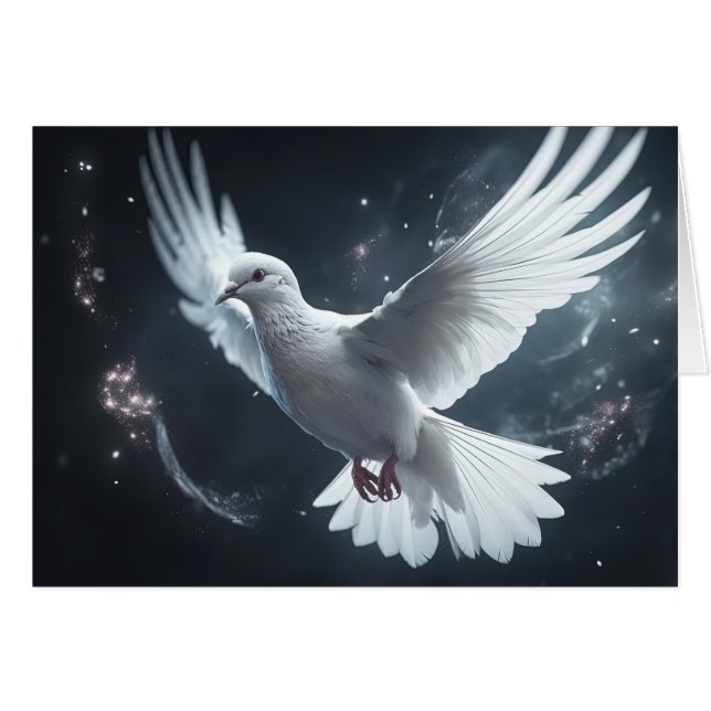 Twinkling Lights White Peace Dove (Front Horizontal)