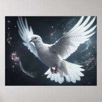 Twinkling Lights White Peace Dove