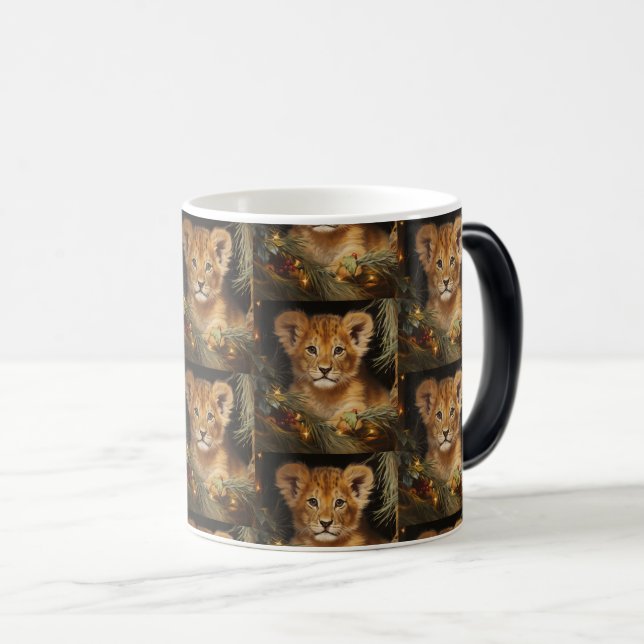 Twinkling Lion Cub Kitchenware Magic Mug (Front Right)