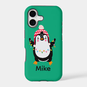 Twinkling Penguin with Christmas Lights