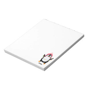 Twinkling Penguin with Christmas Lights Notepad