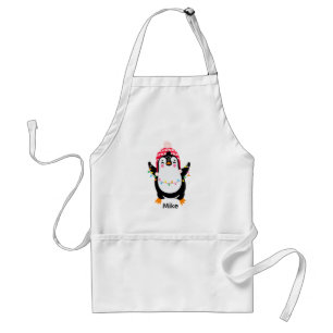 Twinkling Penguin with Christmas Lights Standard Apron