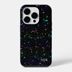 Twinkling Rainbow Glitter Stars in the Night Sky iPhone 14 Pro Case