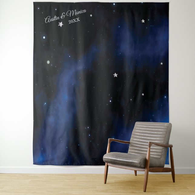 Twinkling Stars at Night Hanging Tapestry (In Situ)