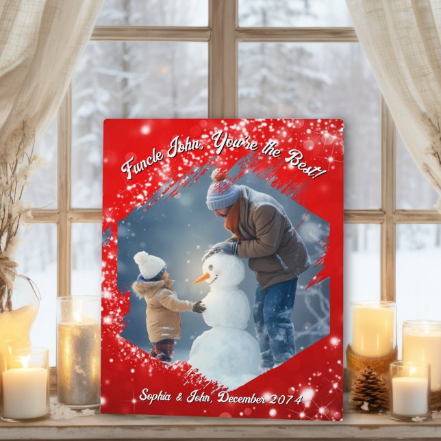 Twinkling Stars Red Brushstroke Photo Frame (Creator Uploaded)