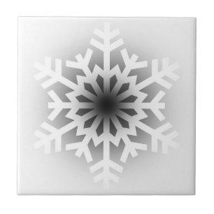 Twinkling White Snowflake Ceramic Tile