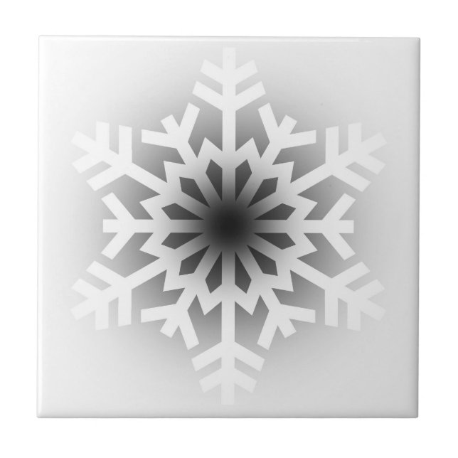 Twinkling White Snowflake Ceramic Tile (Front)