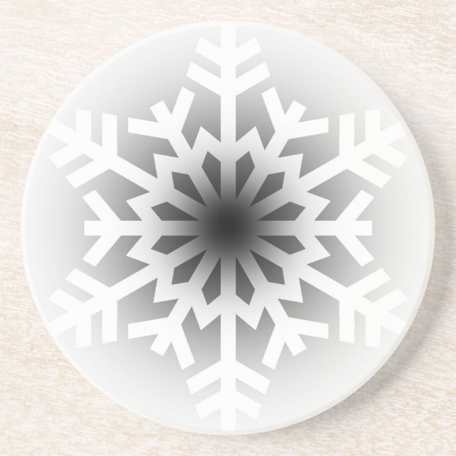 Twinkling White Snowflake Coaster (Front)
