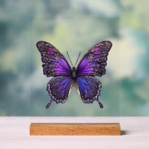Twinkling Wings, Purple Sparkle Butterfly Acrylic Sign