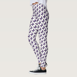 Twinkling Wings: Purple Sparkle Butterfly Leggings