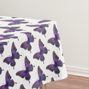 Twinkling Wings: Purple Sparkle Butterfly Tablecloth