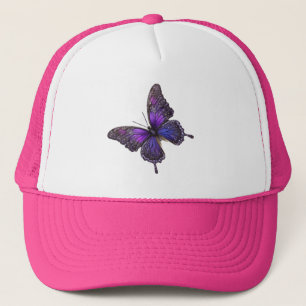 Twinkling Wings: Purple Sparkle Butterfly Trucker Hat