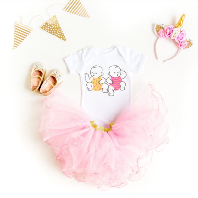 Twinnies Double Trouble Double Fun Baby Bodysuit (Creator Uploaded)