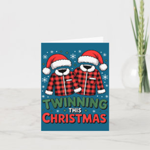 Twinning This Christmas Matching Family Holiday Card
