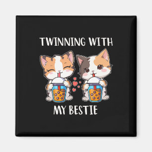 Twinning With My Bestie Cat Lovers Magnet