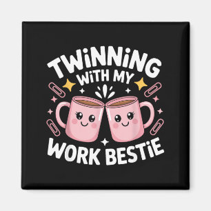 Twinning with My Work Bestie Funny Work Bestie Magnet