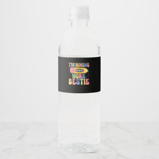 Twinning With My Work Bestie Spirit Week Best Frie Water Bottle Label