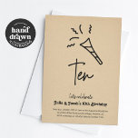 Twins 10th Birthday Party Invitation<br><div class="desc">Twins 10th Birthday Invitation - Hand drawn graphics in a fun and minimalist design.</div>