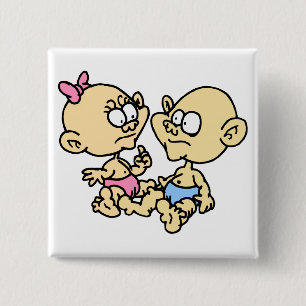 Twins 15 Cm Square Badge