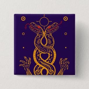 Twins 15 Cm Square Badge