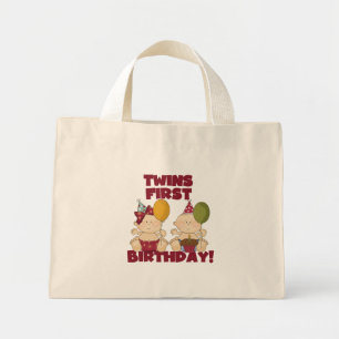 Twins 1st Birthday Boy/Girl T-shirts and Gifts Mini Tote Bag