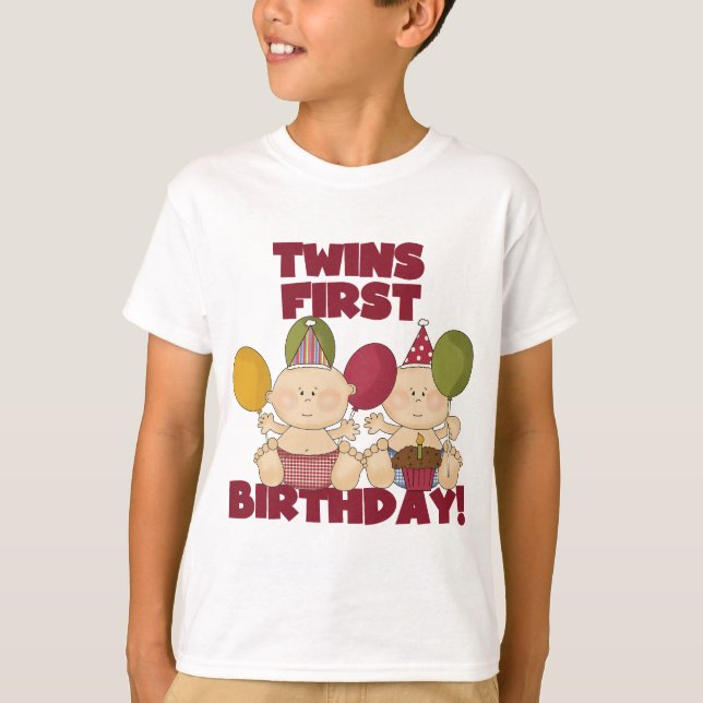 Twins 1st Birthday - Boys T-shirts and Gifts (Front)