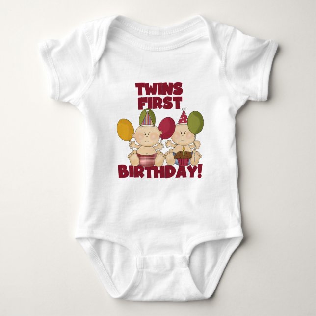 Twins 1st Birthday - Boys T-shirts and Gifts (Front)