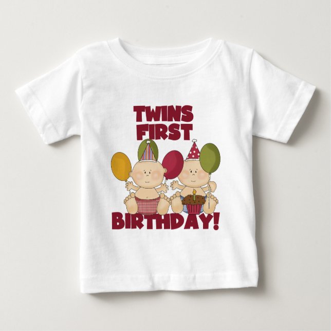 Twins 1st Birthday - Boys T-shirts and Gifts (Front)