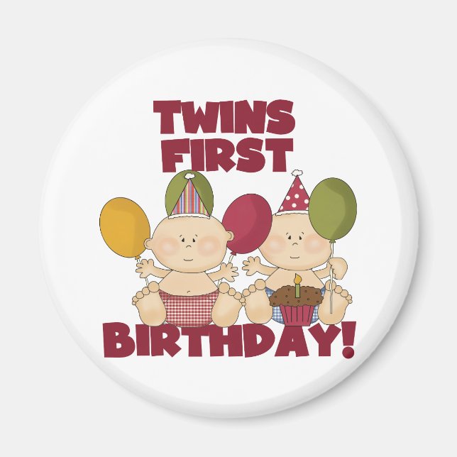 Twins 1st Birthday - Boys T-shirts and Gifts Magnet (Front)