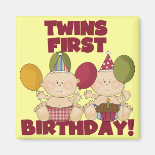 Twins 1st Birthday - Boys T-shirts and Gifts Magnet