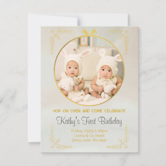twins 1st birthday invitations